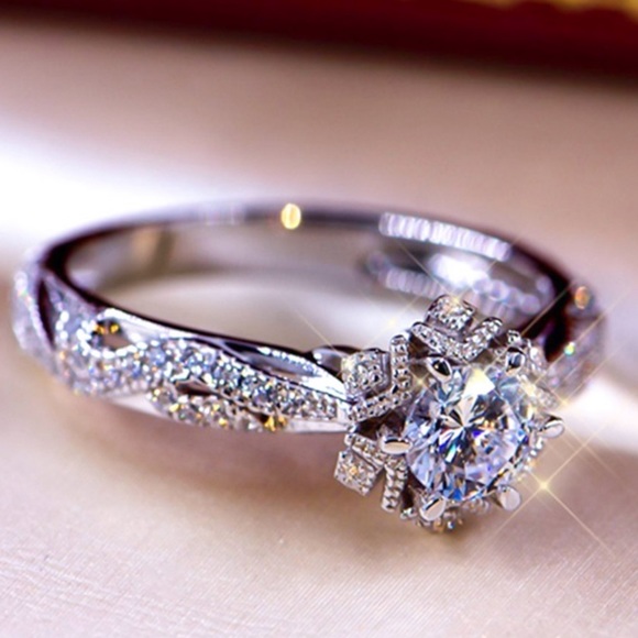 Jewelry - NWT 925 Sterling Silver Diamond CZ Ring